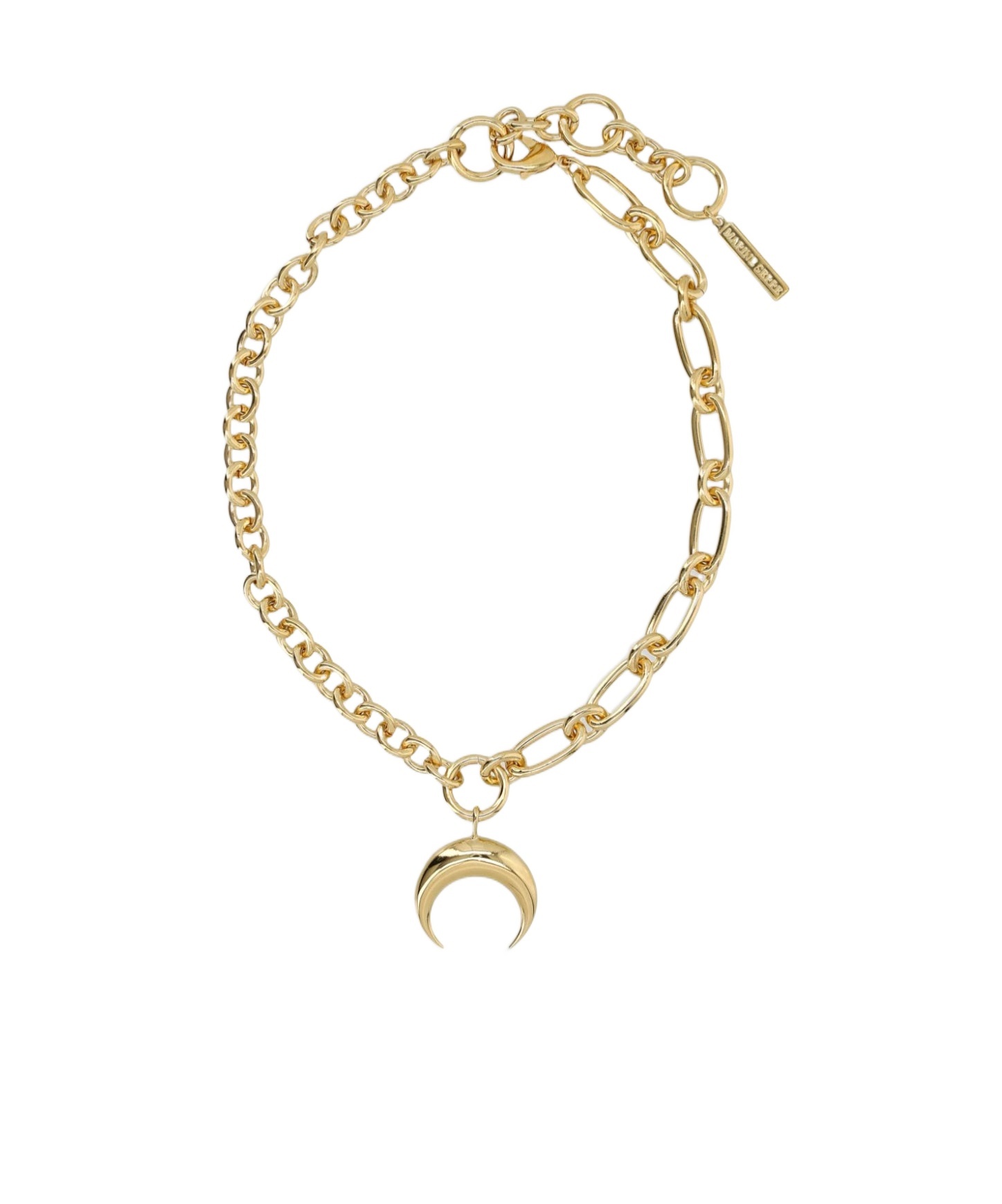 Marine Serre Crescent Moon Charm Necklace Chain In Yellow