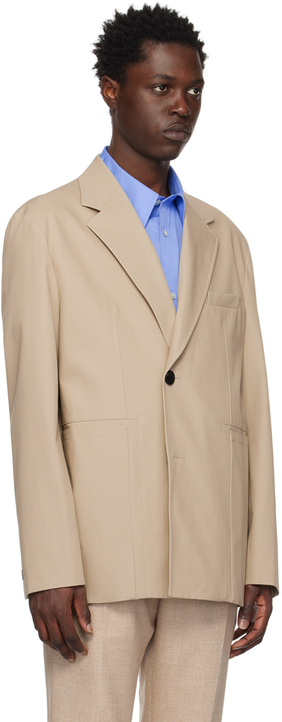 Wooyoungmi Twill Suit Jacket In Nude