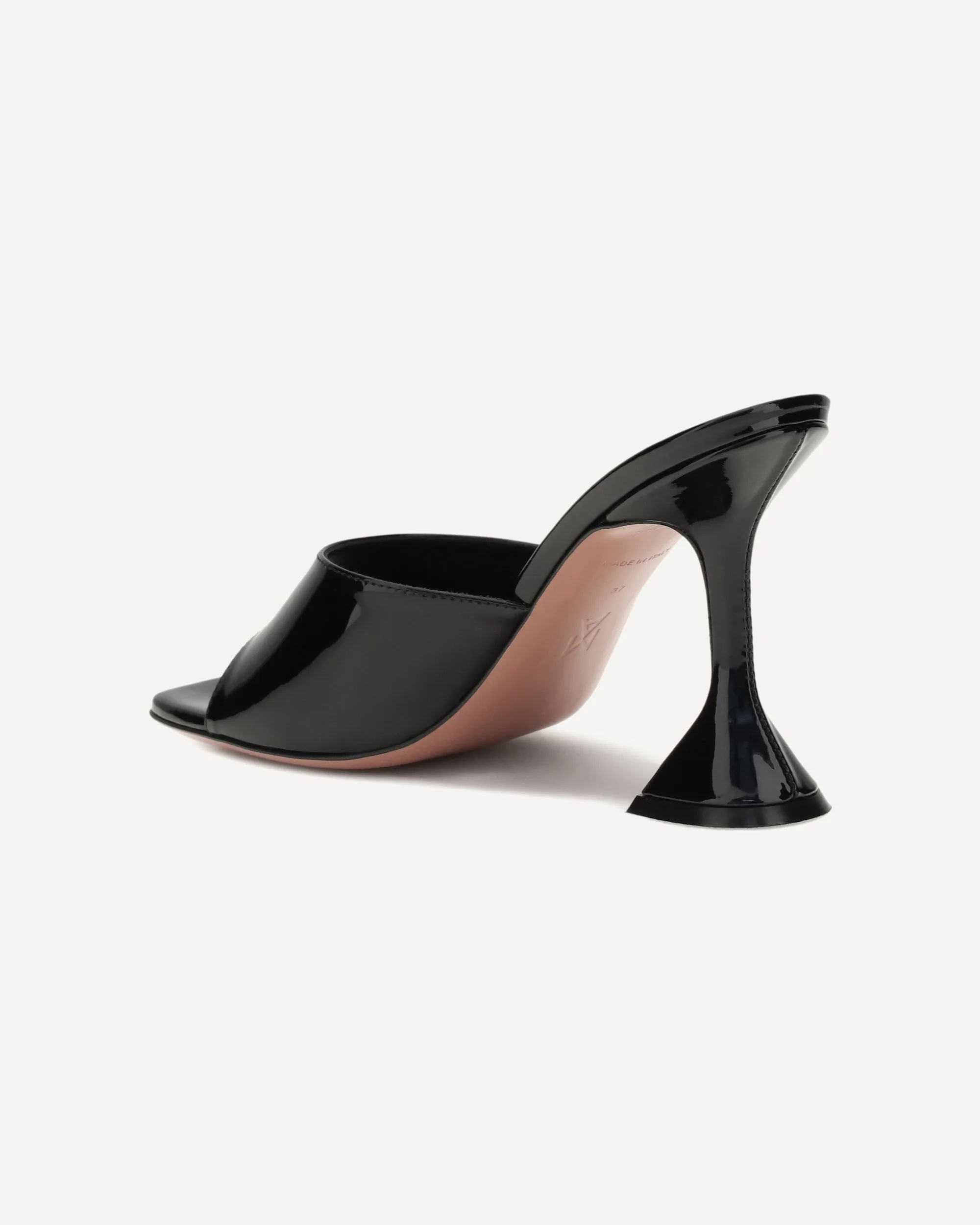 Amina Muaddi Square Toe High Heel Sandals In Black