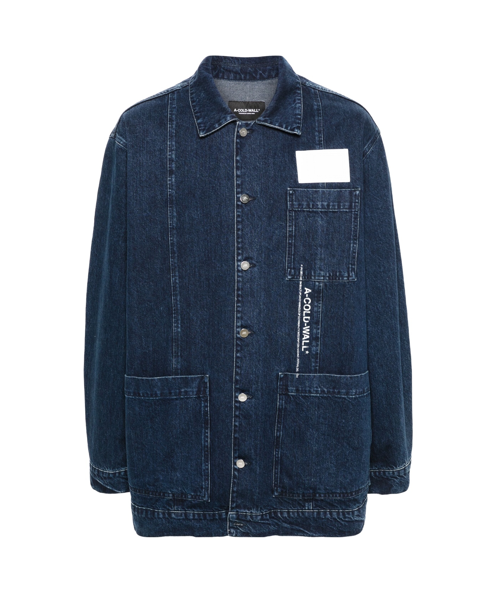 A-cold-wall* Logo-print Denim Jacket In Blue