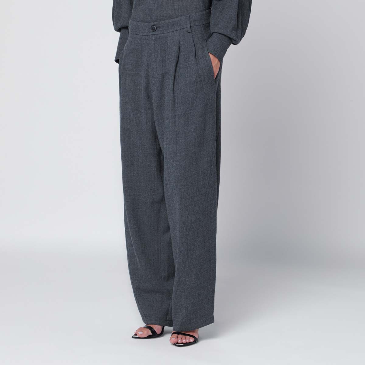 Darkpark Wide-leg Casual Trousers In Black