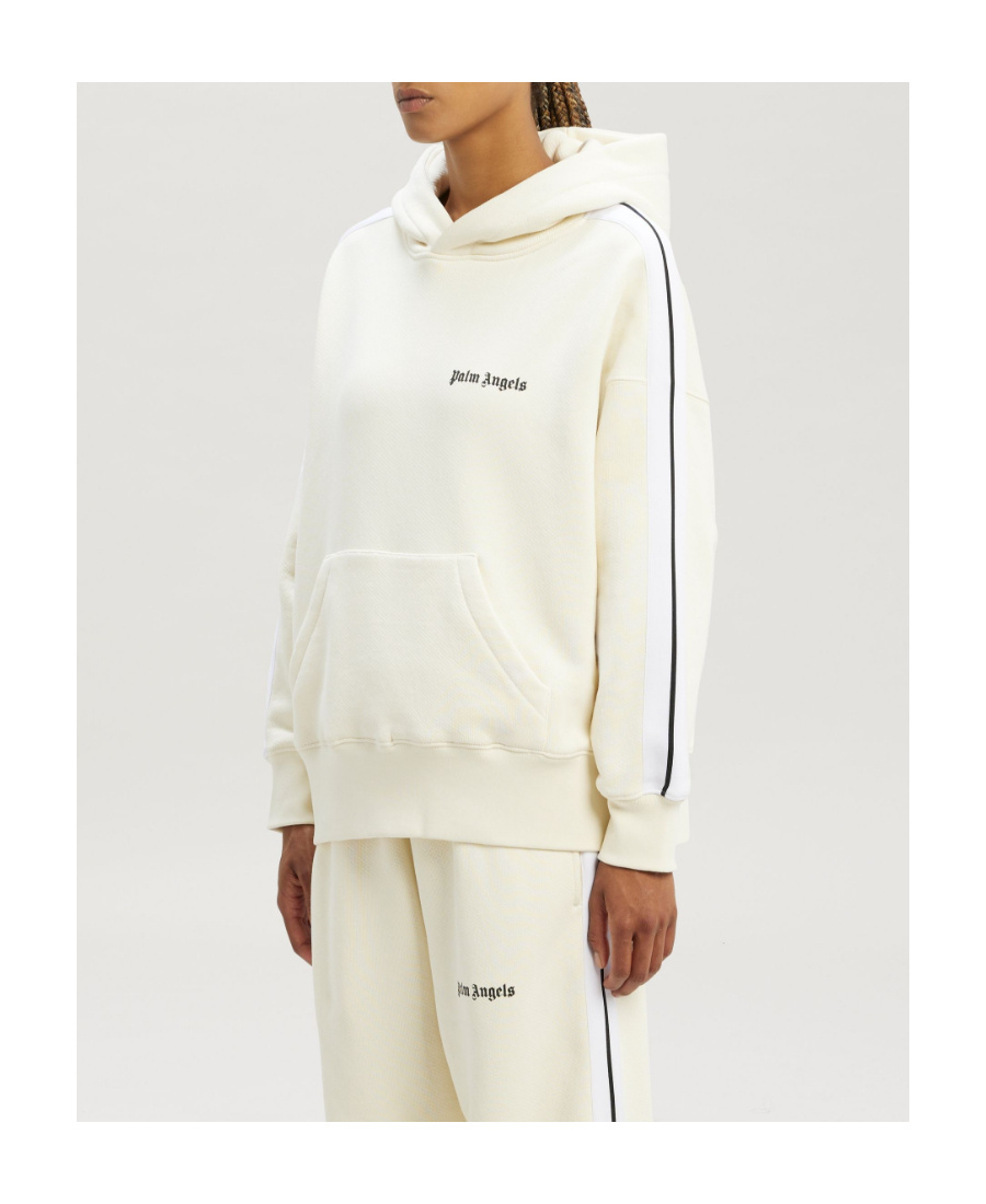 Palm Angels Side-stripe Hoodie In White