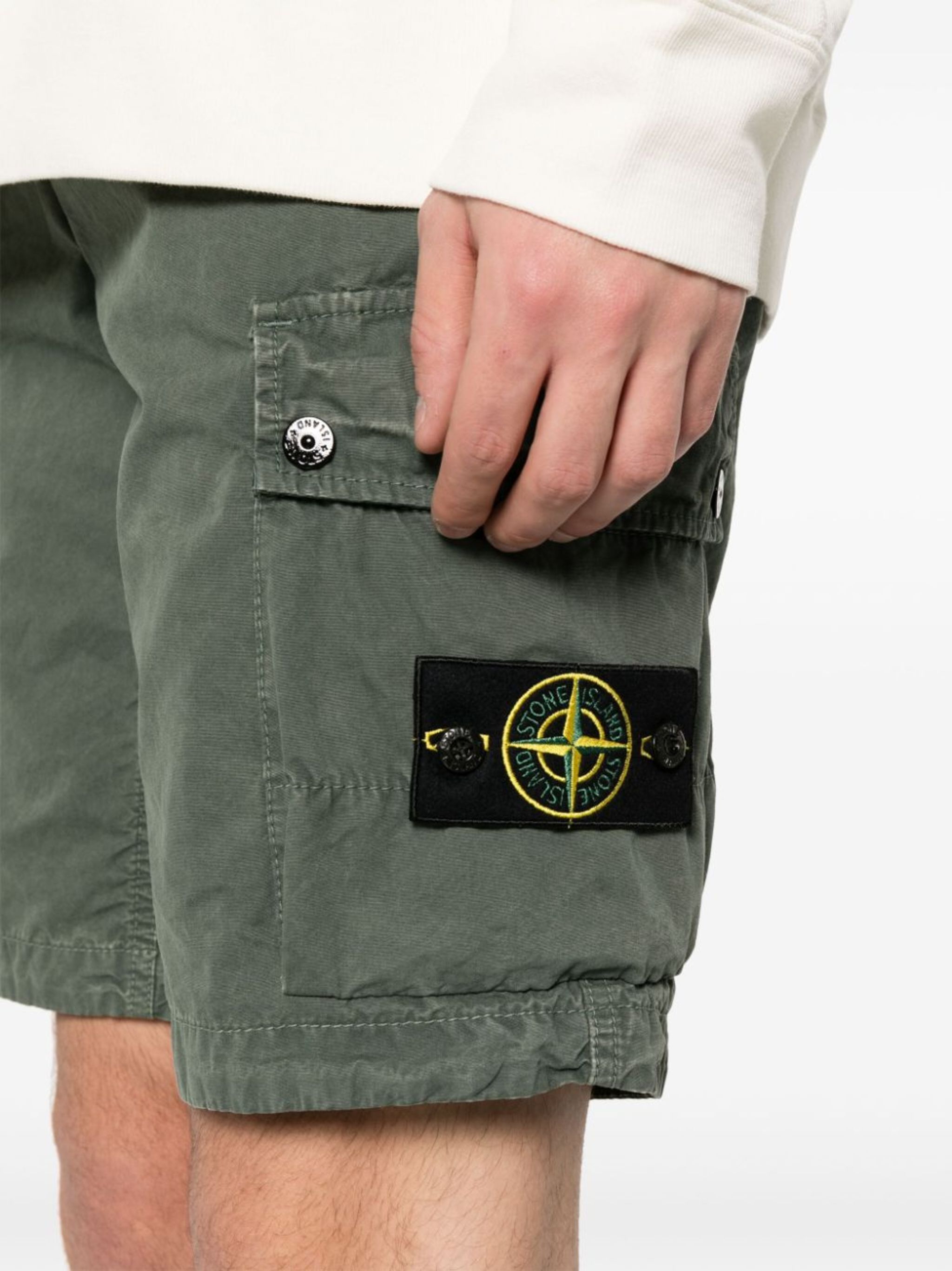 STONE ISLAND COMPASS-BADGE CARGO SHORTS 