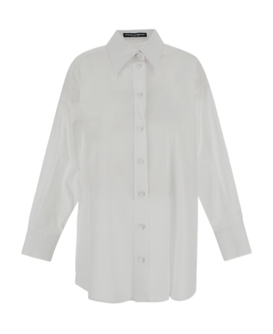Dolce & Gabbana Pointed-collar Drop-shoulder Shirt In White
