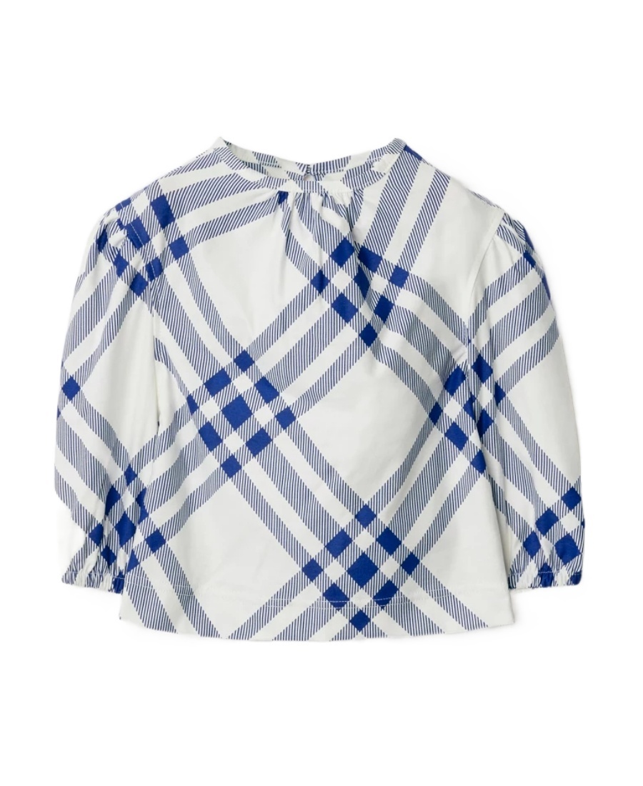 Burberry Check-pattern Cotton Blouse In White