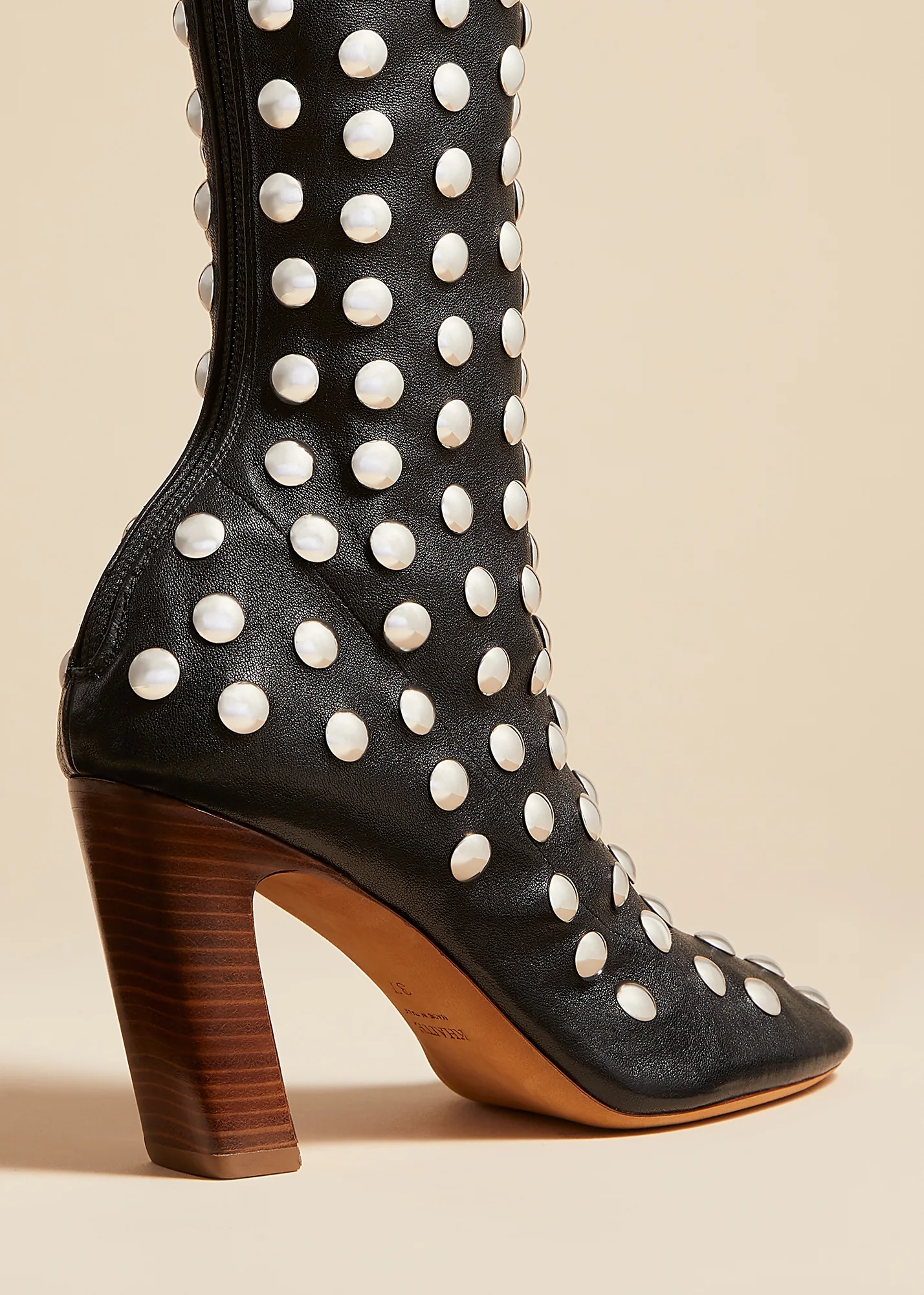 Khaite Round Head Zipper Short Boots In Black
