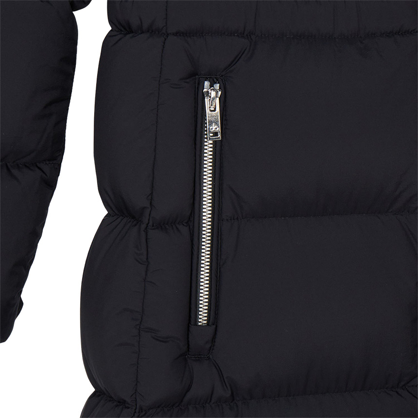 Moose Knuckles Long-sleeved Down Jacket In Black