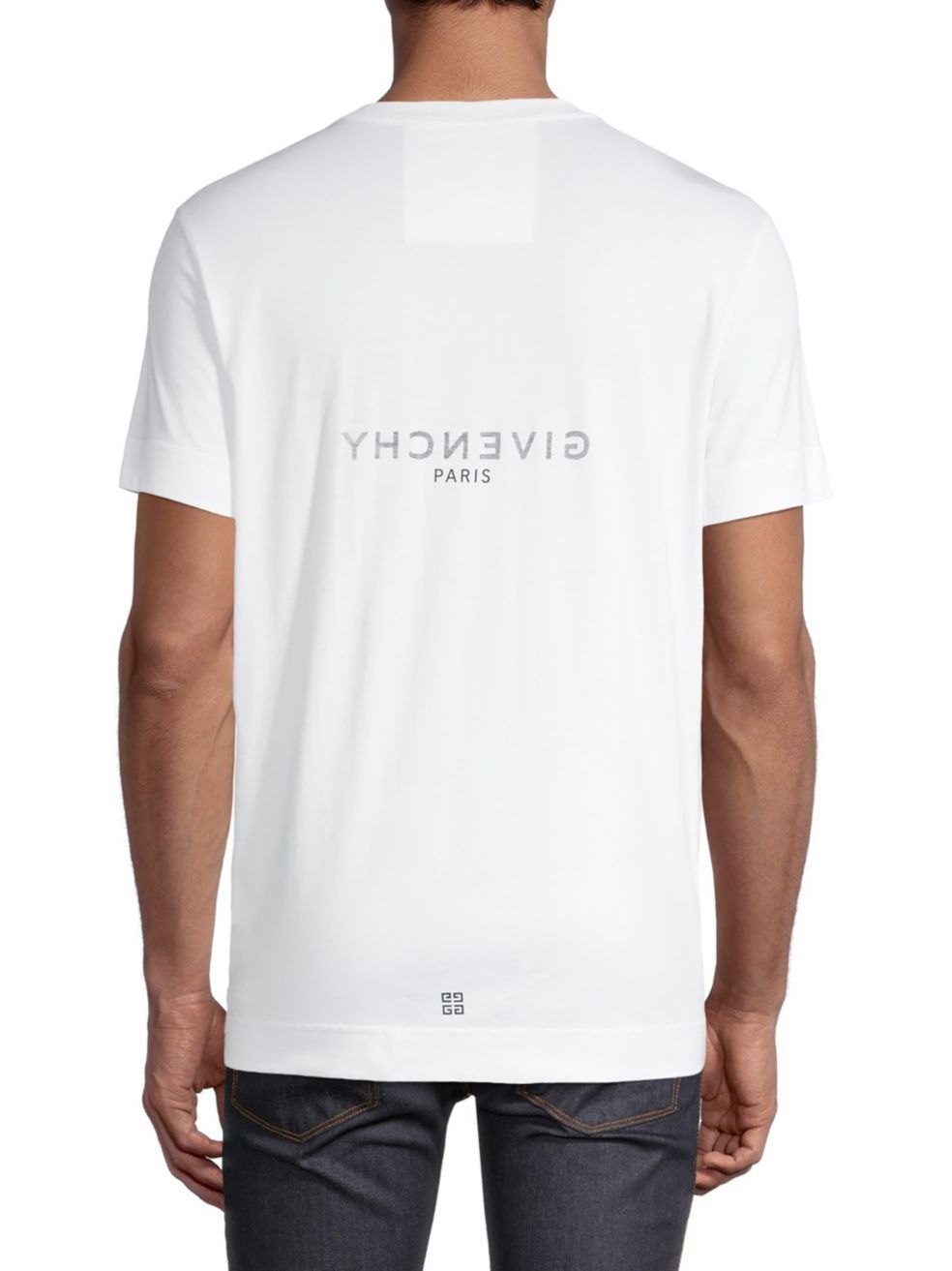 Givenchy White Crewneck T-shirt With Logo Print In Cotton Man In White