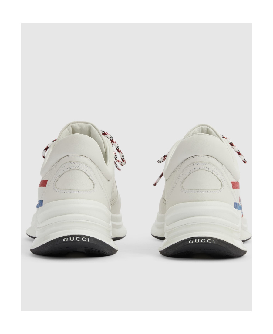 Gucci Run Printed Leather Sneakers In White