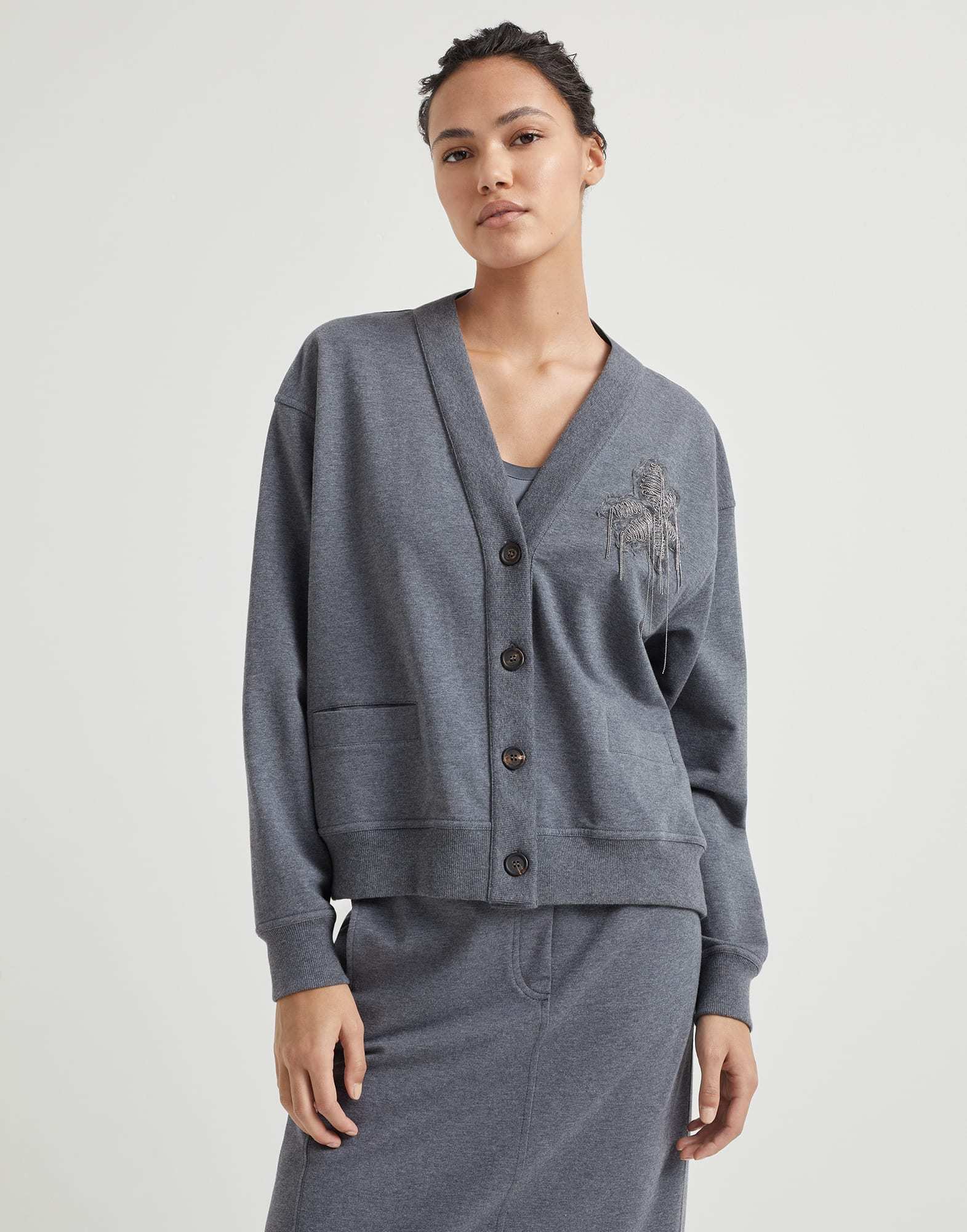 Brunello Cucinelli Sleeveless Silk Top In Gray