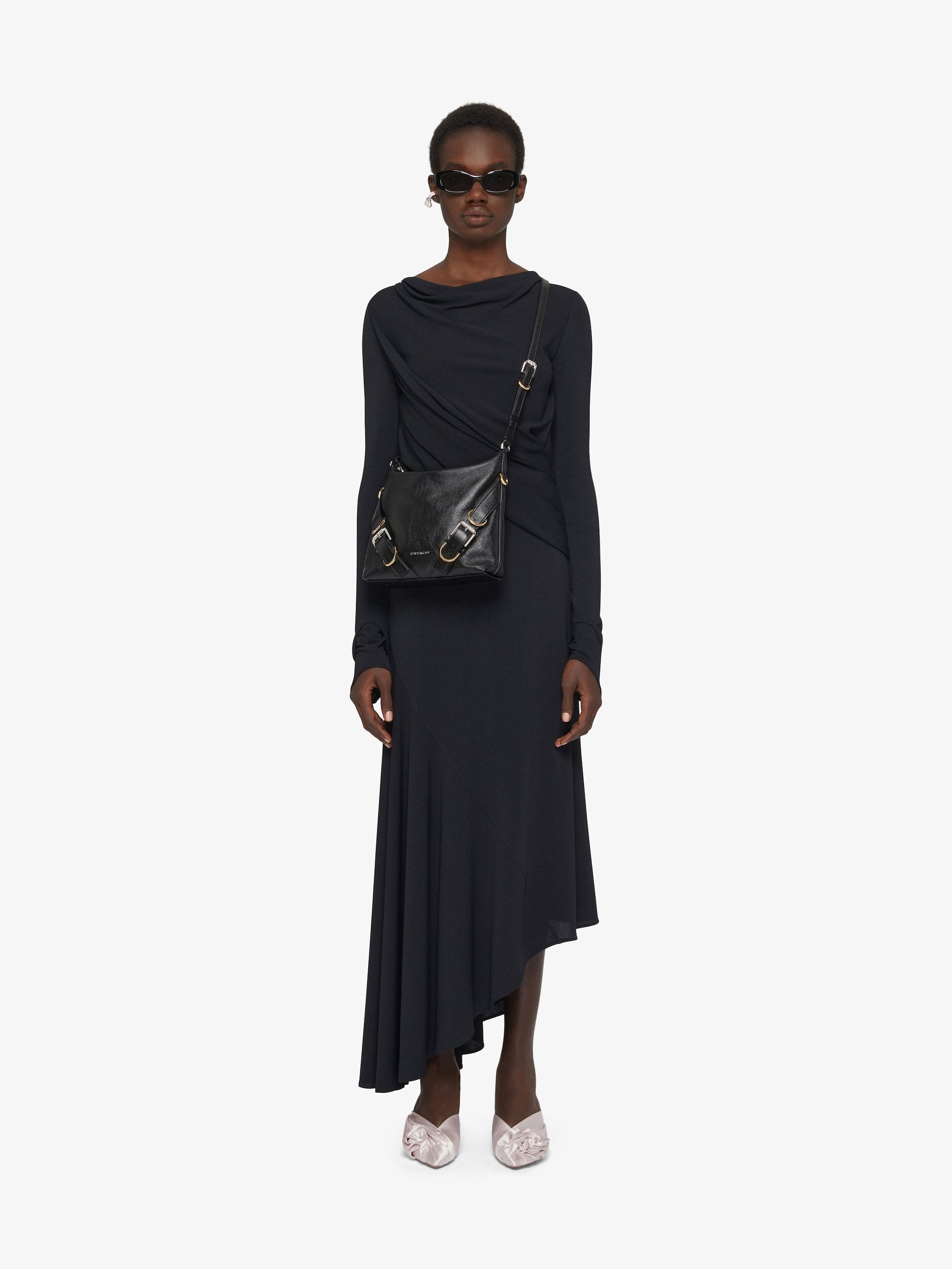 Givenchy Voyou Crossbody Bag In Leather In Black