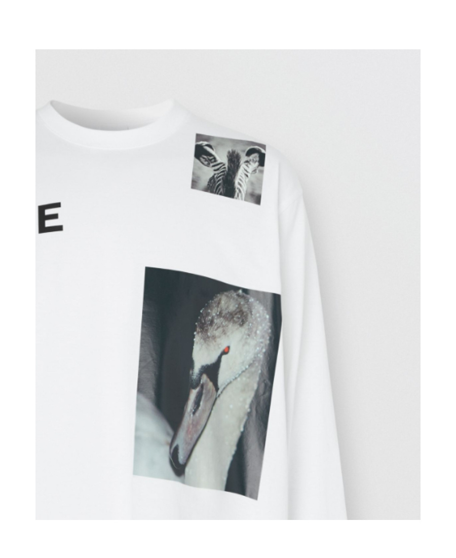 Burberry Montage Print Long-sleeve T-shirt In White