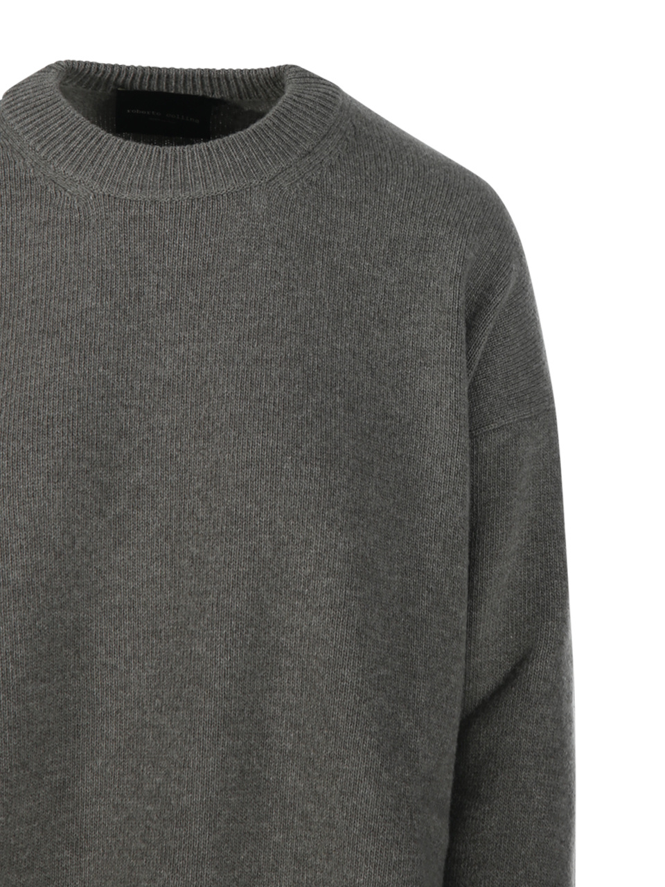 Roberto Collina Ribbed-hem Crew-neck Sweater In Gray