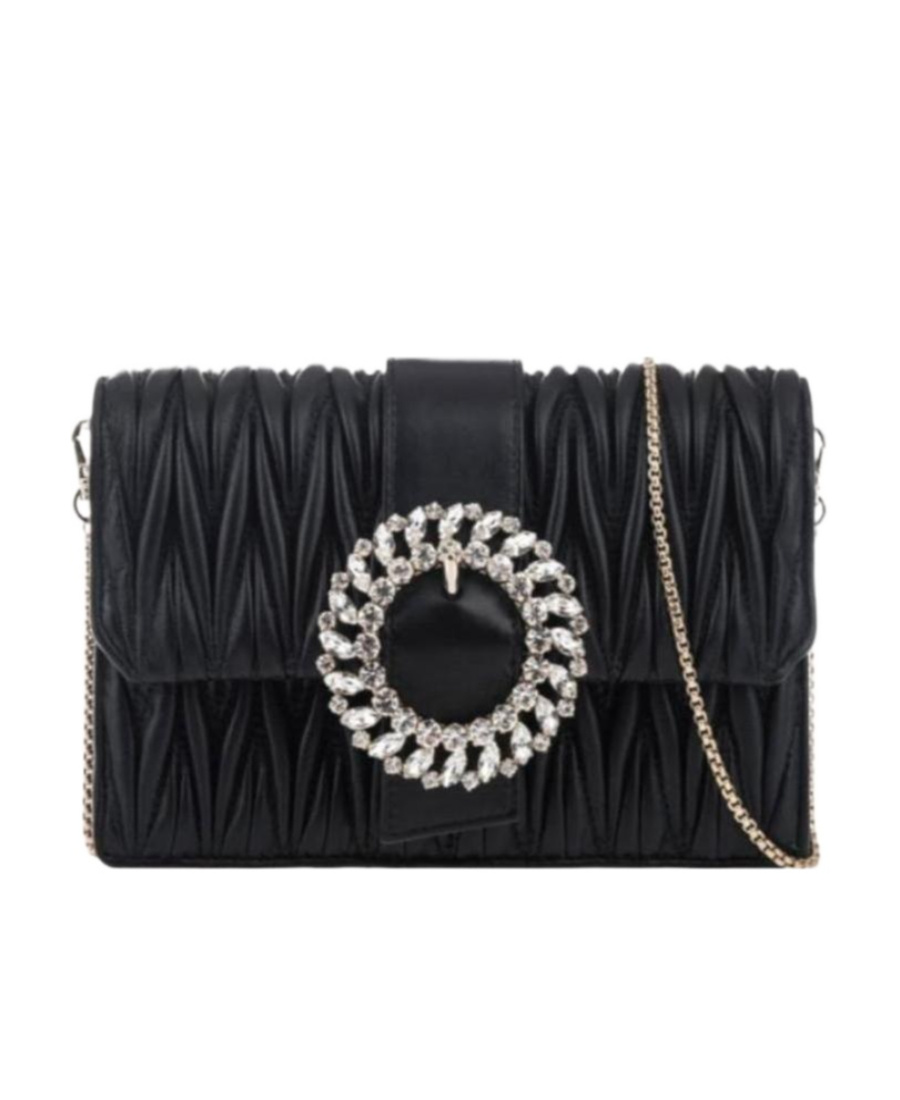 Miu Miu Matelassé Chain Shoulder Bag In Black