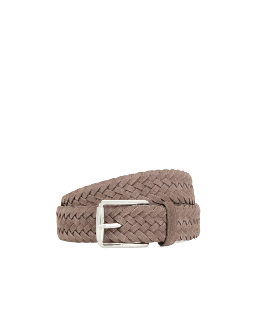 Tod's Logo-engraved Braided Belt In Brown