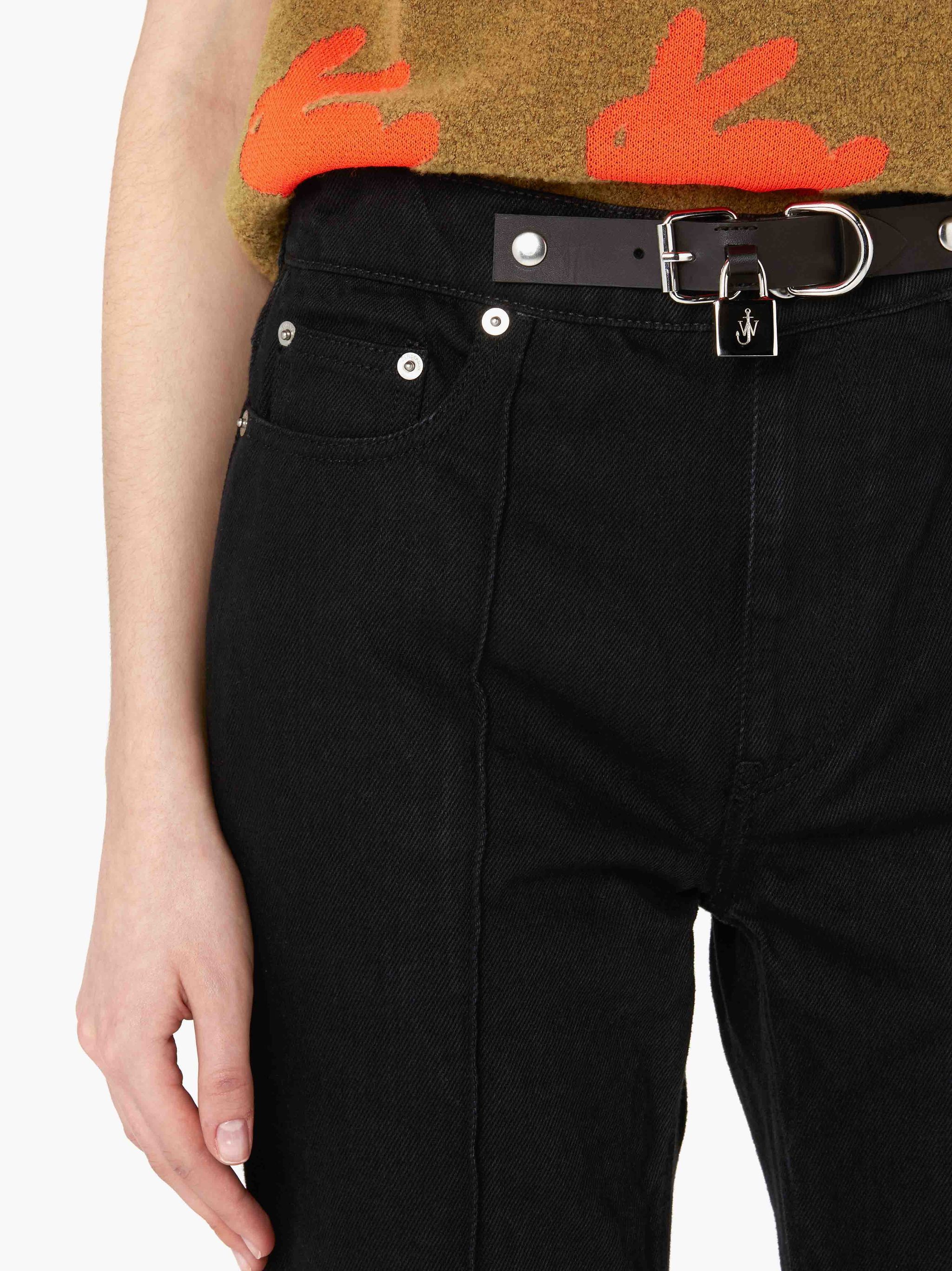 Jw Anderson Padlock Strap Slim-fit Jeans In Black