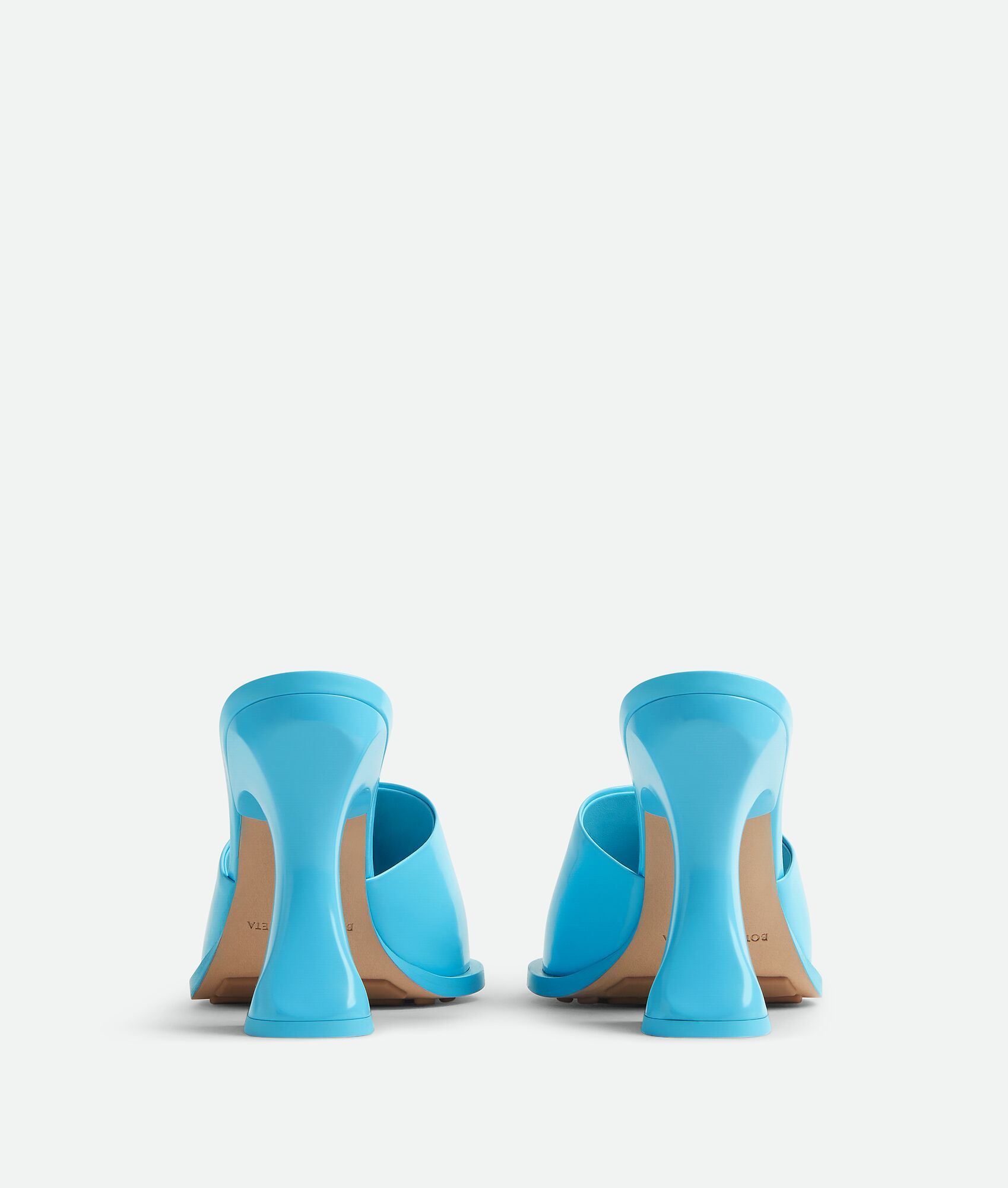 Bottega Veneta Spool Heel Cha-cha Leather Sandals 10cm In Blue