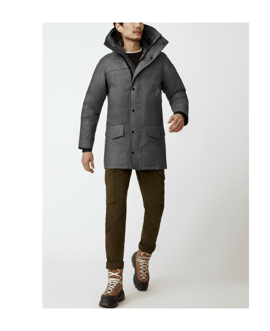 Canada Goose Langford Padded Wool-blend Parka In Gray