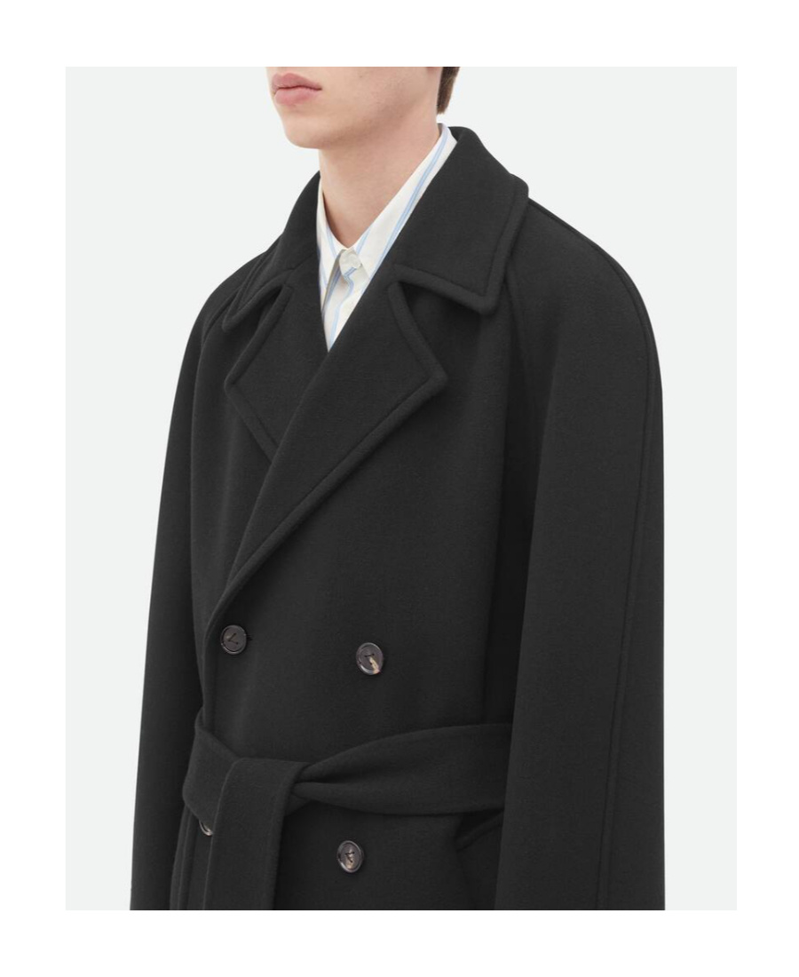 Bottega Veneta Double-breasted Wool And Cashmere Coat In Black