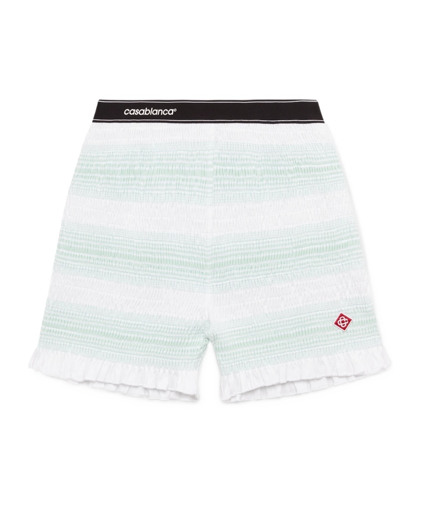 Casablanca Elastic Waist Shorts In White