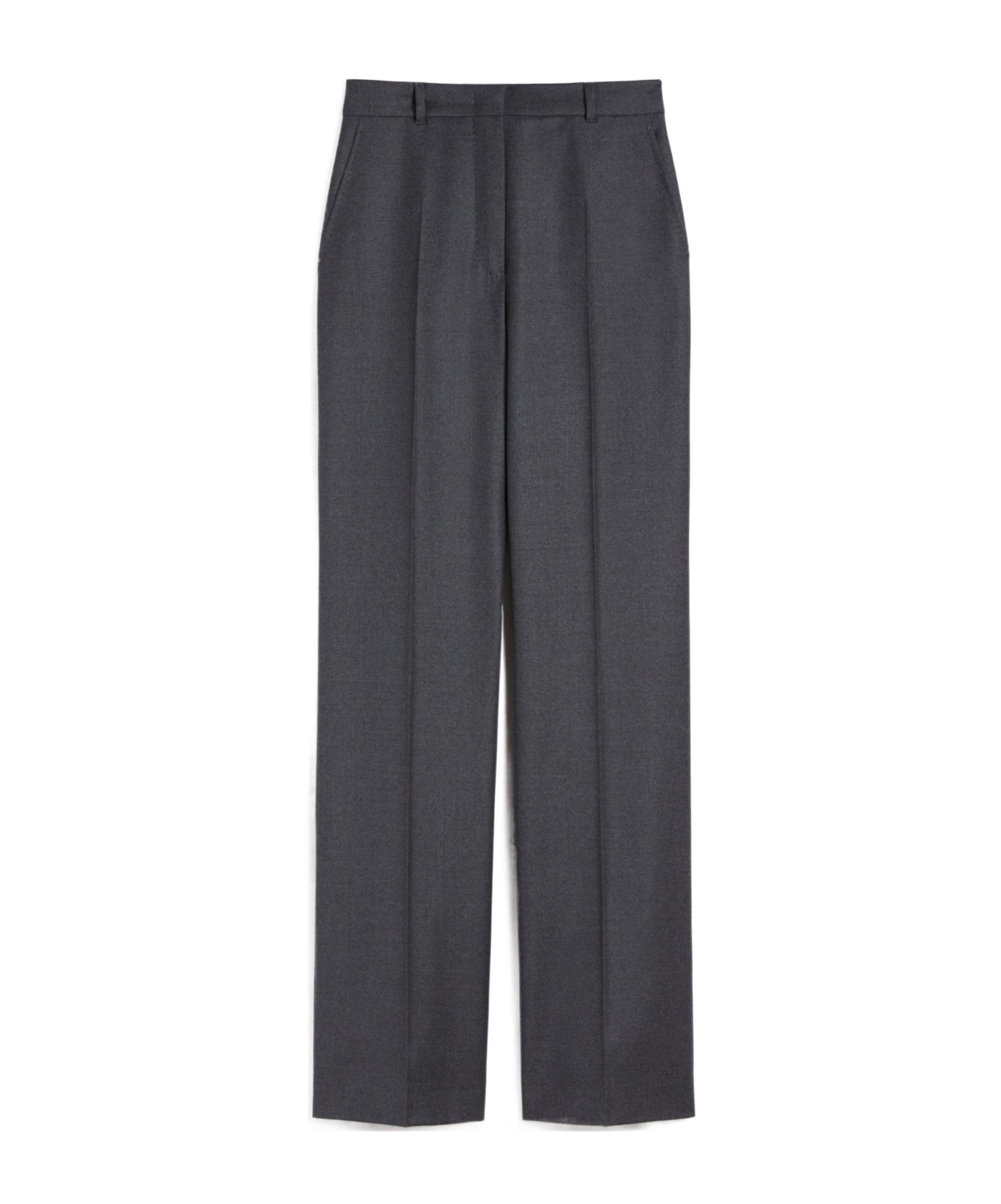 Max Mara Stretch Flannel Trousers In Gray