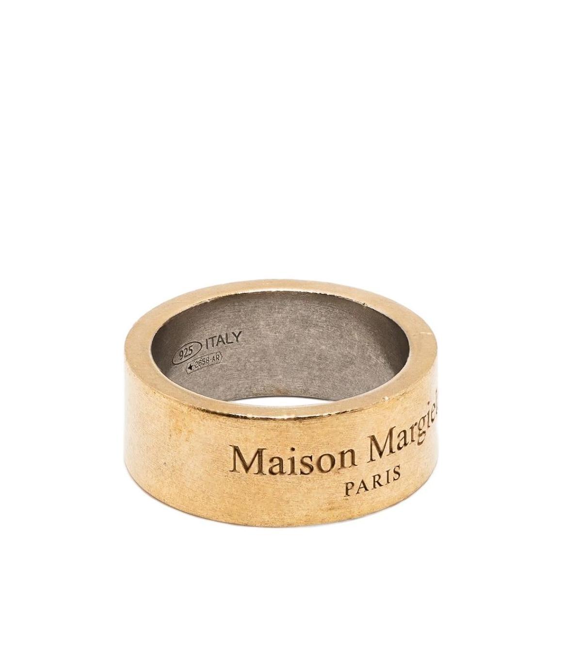 Maison Margiela Logo-engraved Cuff Bracelet In Yellow