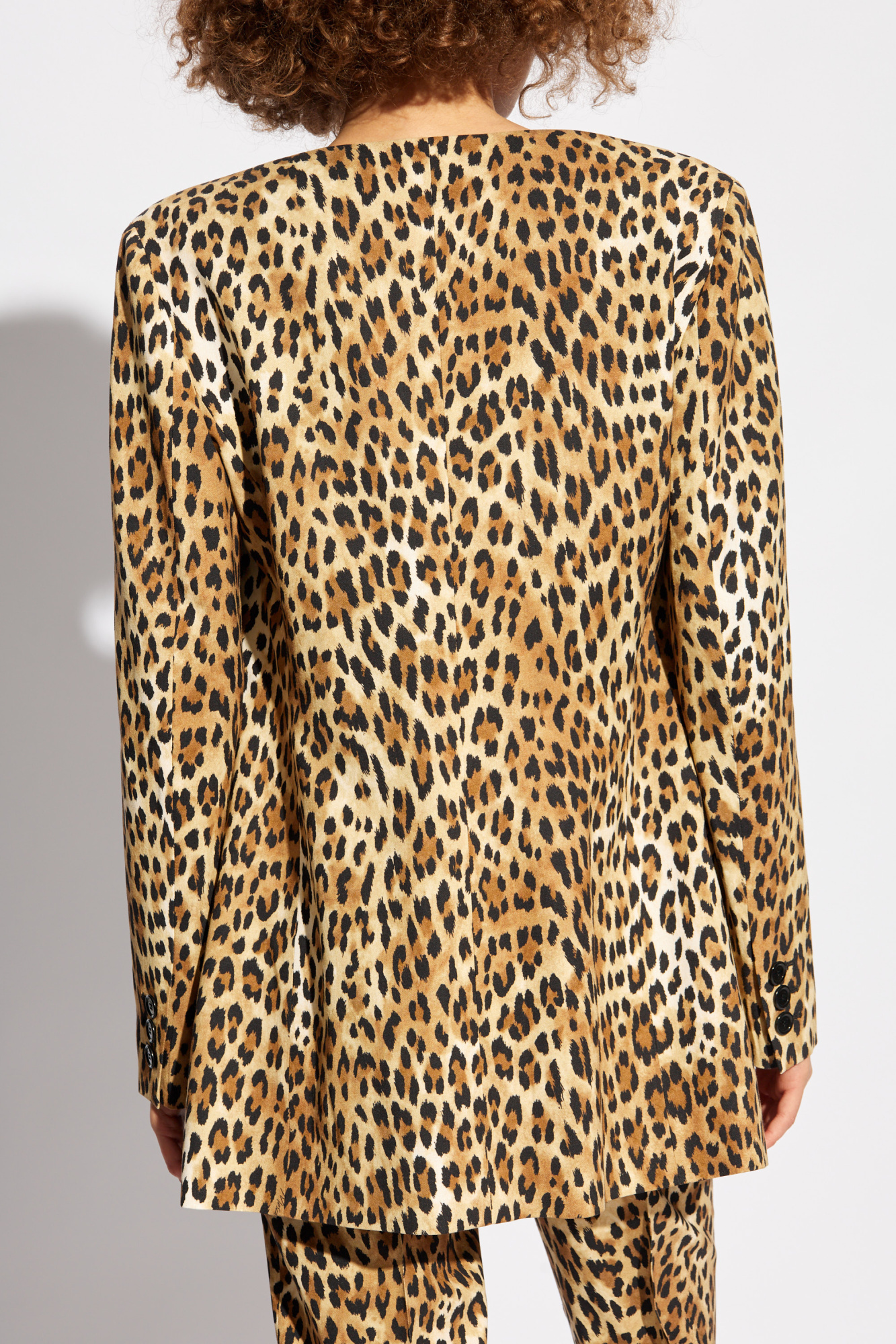 Moschino Single-breasted Leopard Print Blazer In Nude