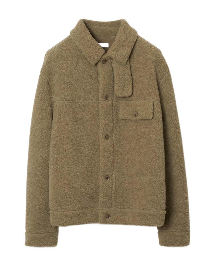 Burberry Long-sleeve Fleece Overshirt In Brown