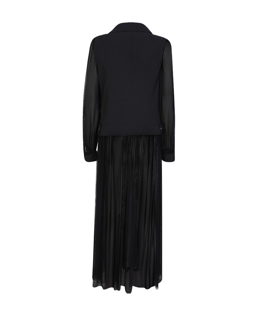 Herno Semi-sheer Biker-style Coat In Black