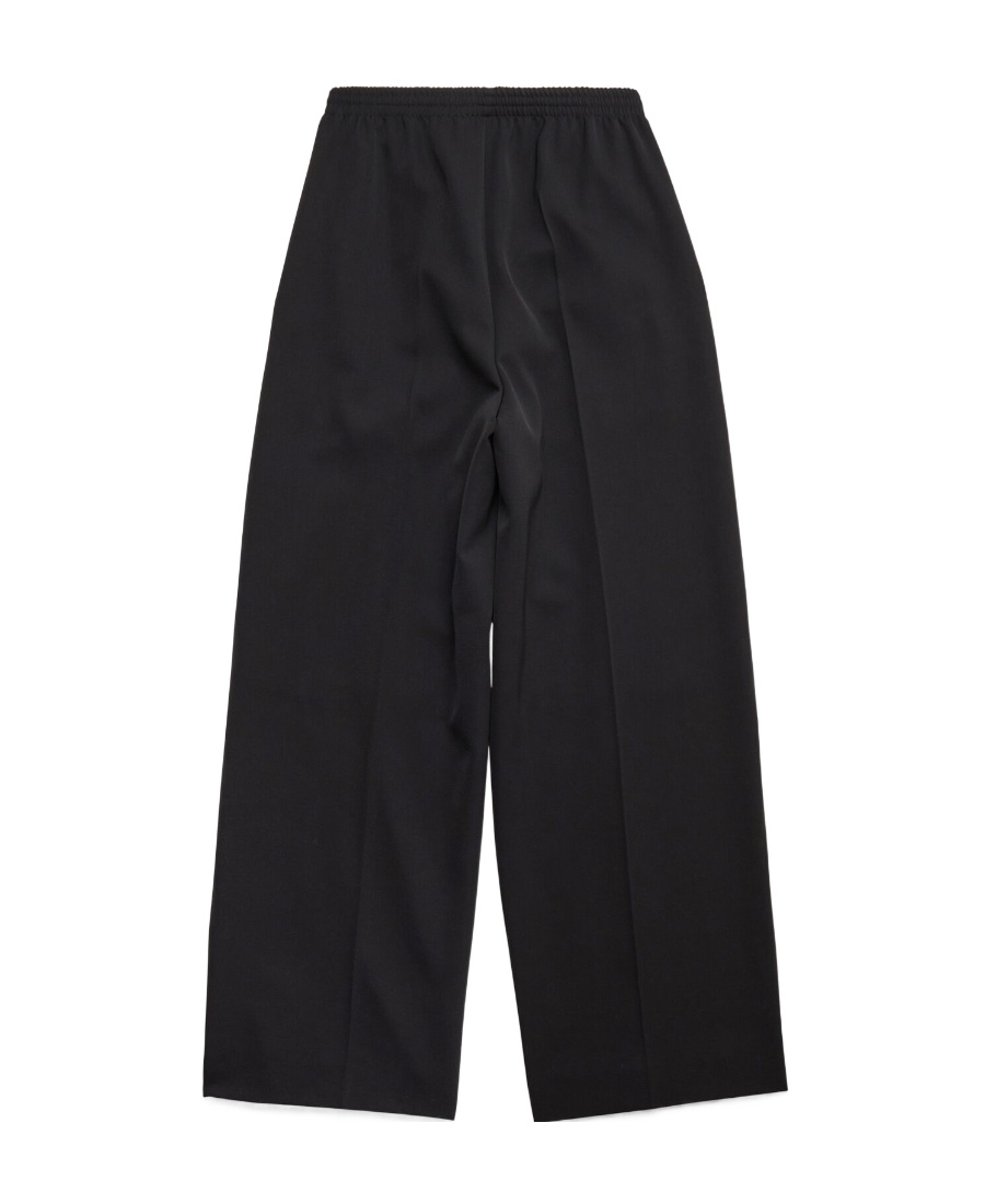 Balenciaga Elasticated Waist Wool Trousers In Black