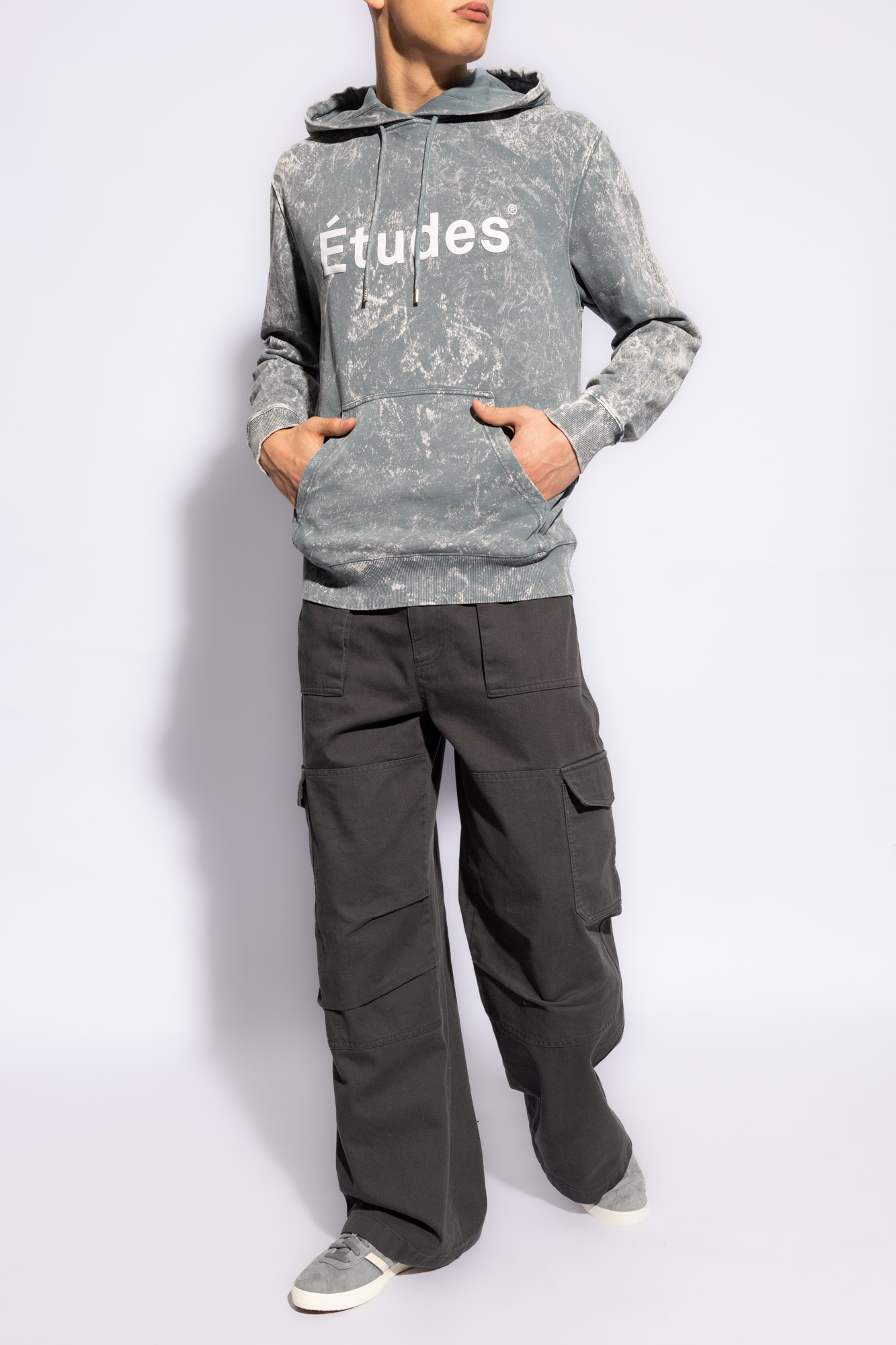 Etudes Studio Etudes Logo Print Hooded Sweater In Gray