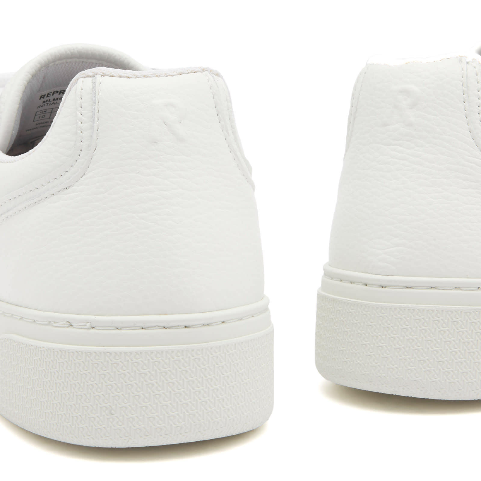 Represent Mens White Initial Leather Low-top Trainers In White