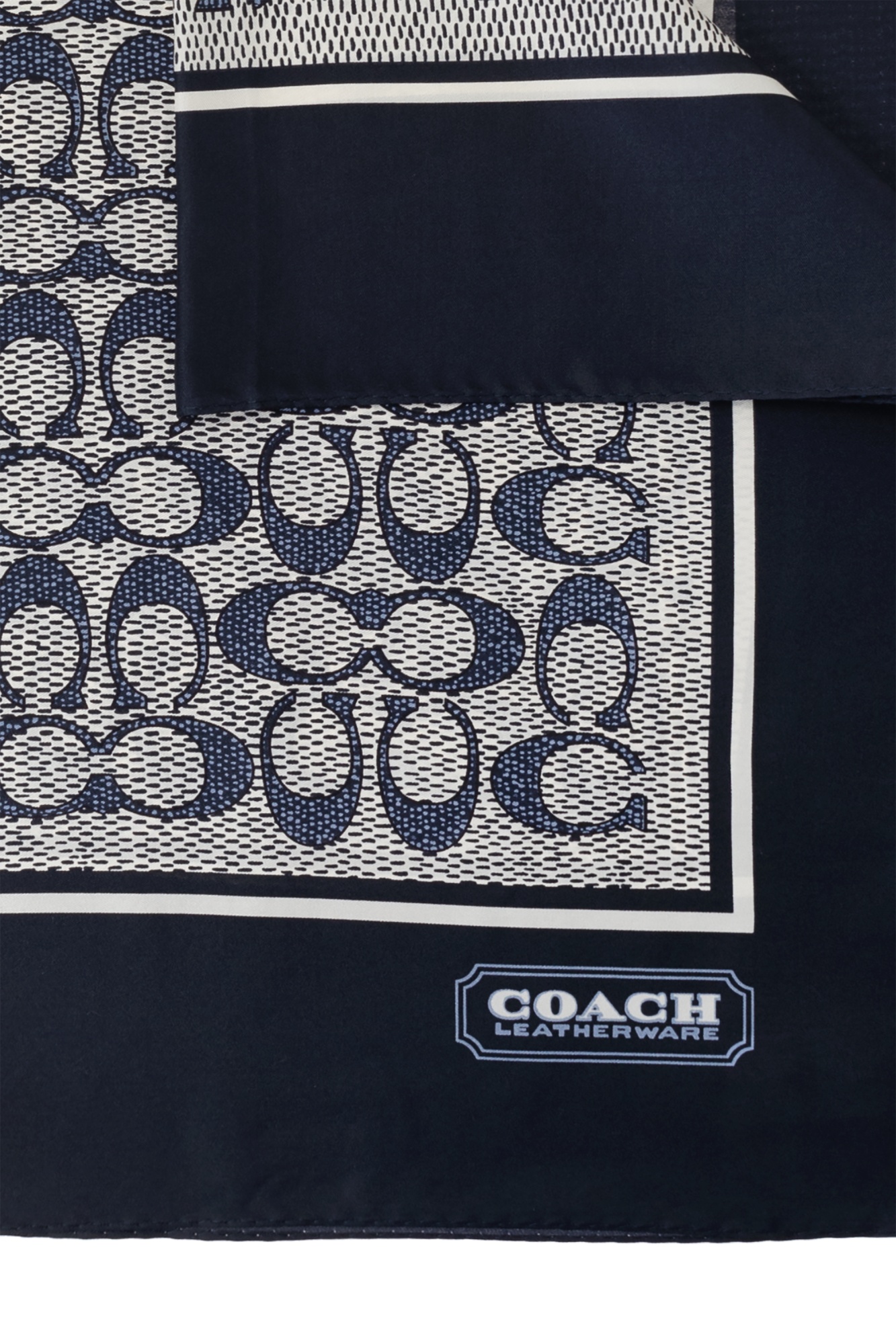 Coach Pattern Silk Scarf In Black