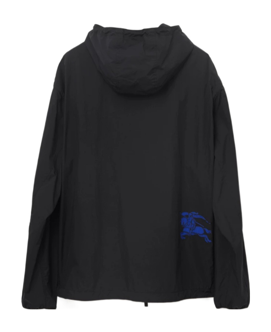 Burberry Ekd-embroidered Hooded Lightweight Jacket In Black