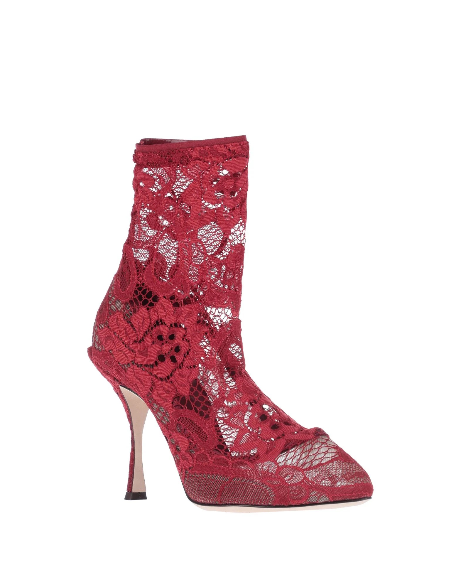 Dolce & Gabbana Sock Ankle Boots In Red