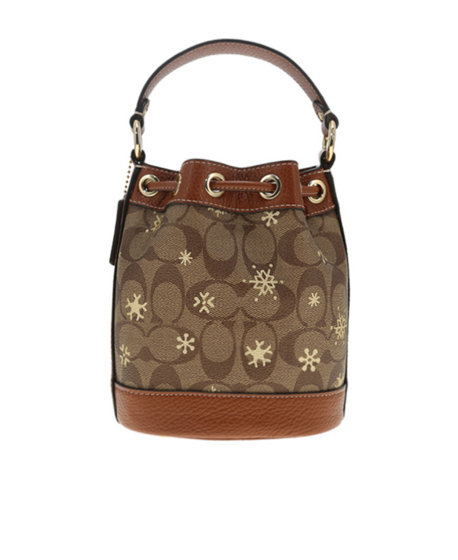 Coach Logo Bucket Shoulder Bag In Brown