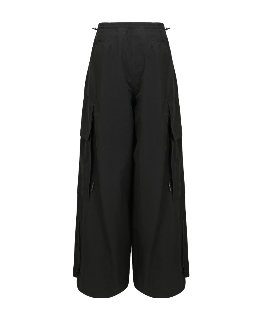 Shop Palm Angels High-rise Parachute Trousers In Black