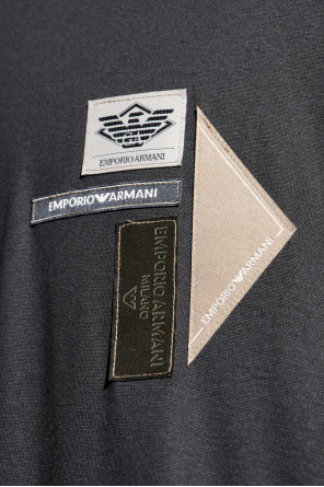 Emporio Armani Logo-patch Crewneck T-shirt In Black