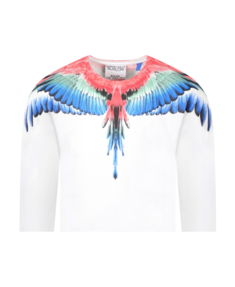 Marcelo Burlon County Of Milan Wings-print Cotton T-shirt In Blue