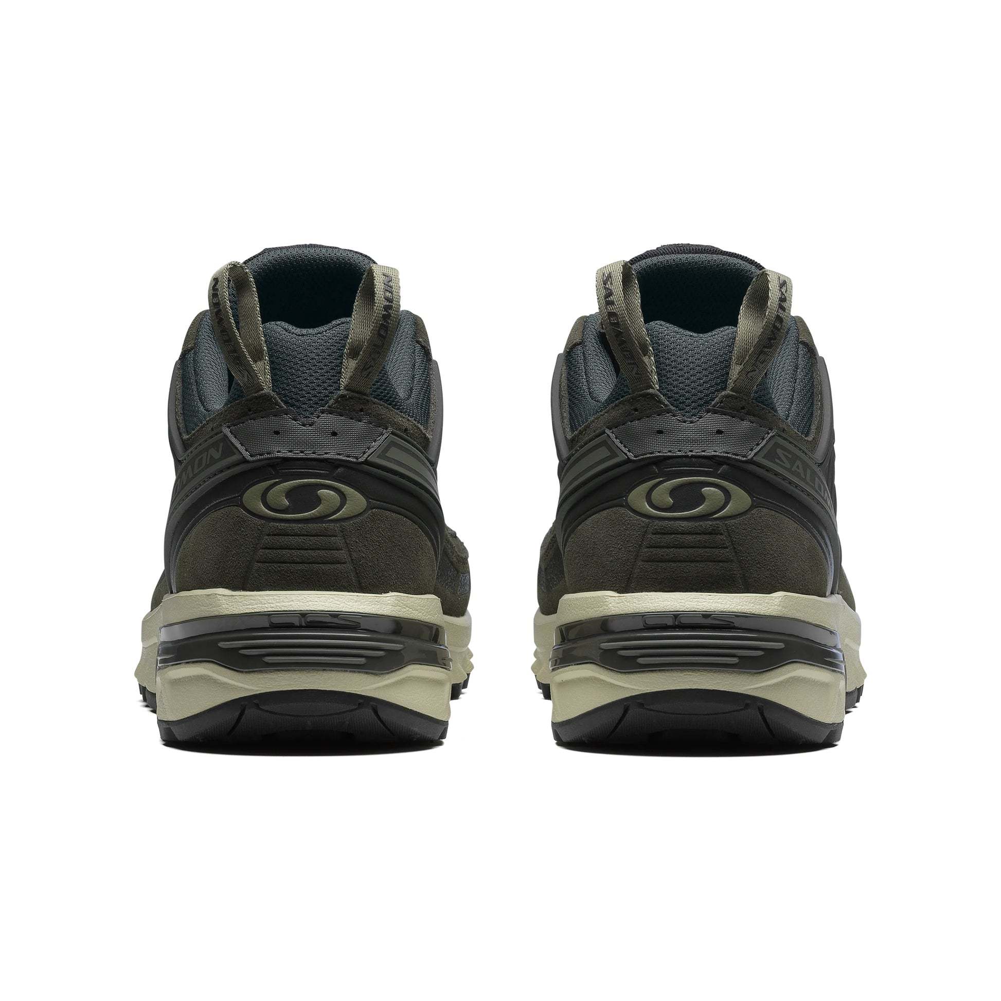 Salomon Military Green Acs Pro Leather Sneaker In Black