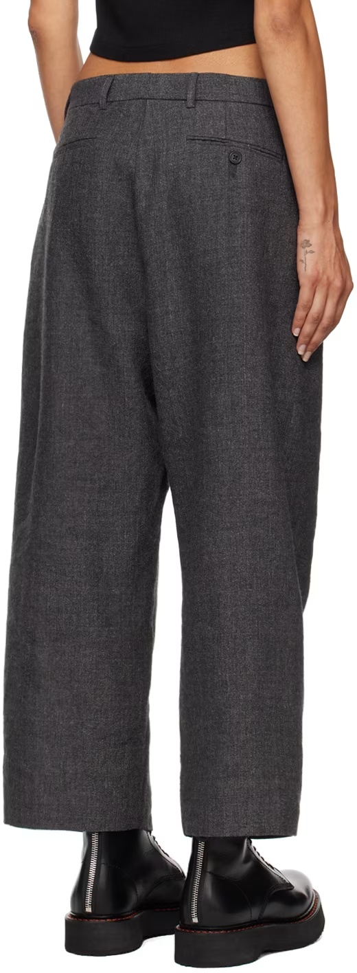 R13 Articulated Knee Pleated Casual Pants In Black
