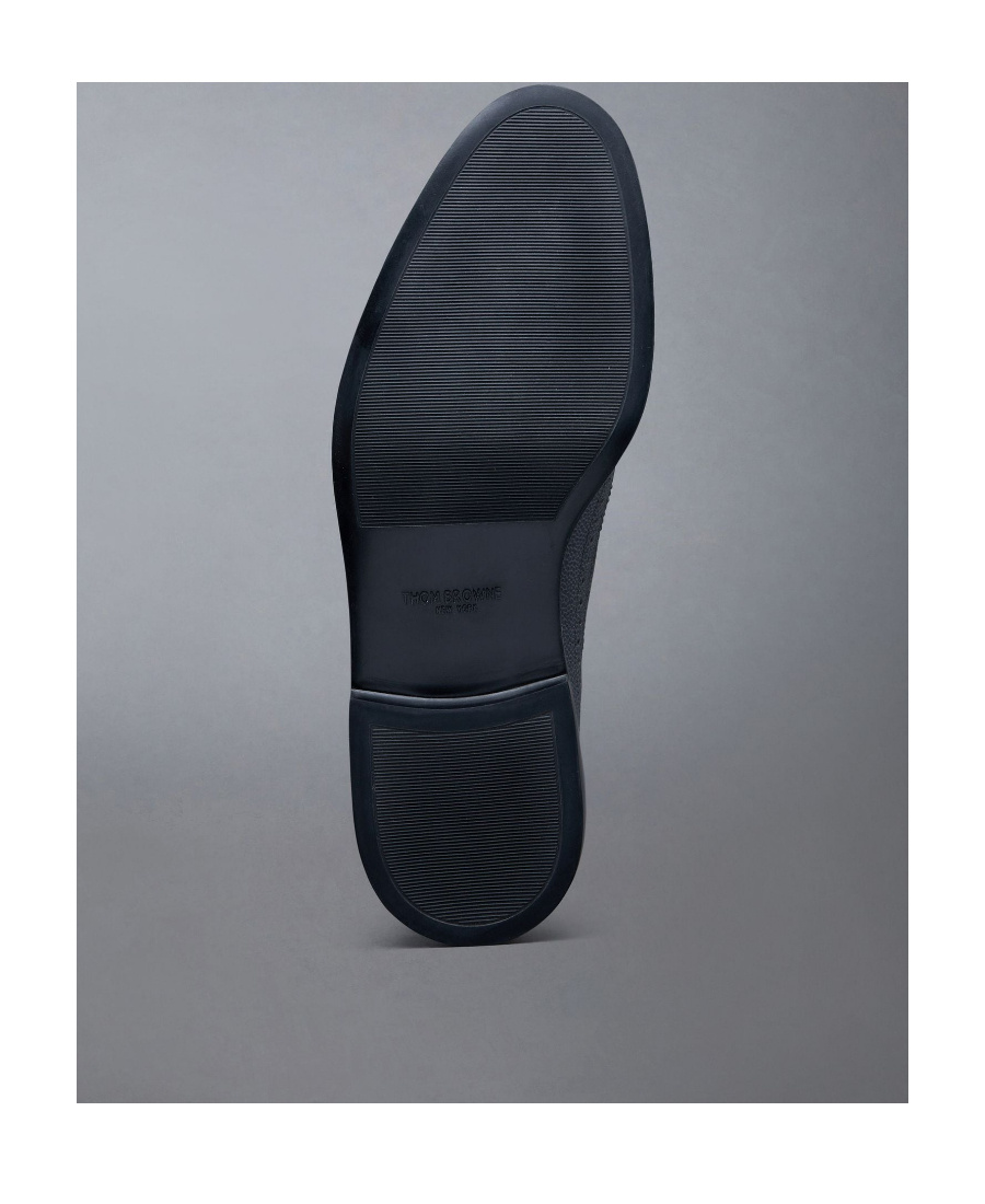 Thom Browne Almond-toe Leather Brogues In Gray