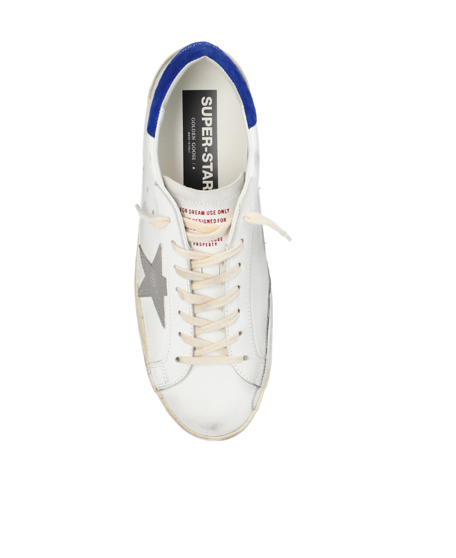 Golden Goose Super-star Distressed Leather Sneakers In White