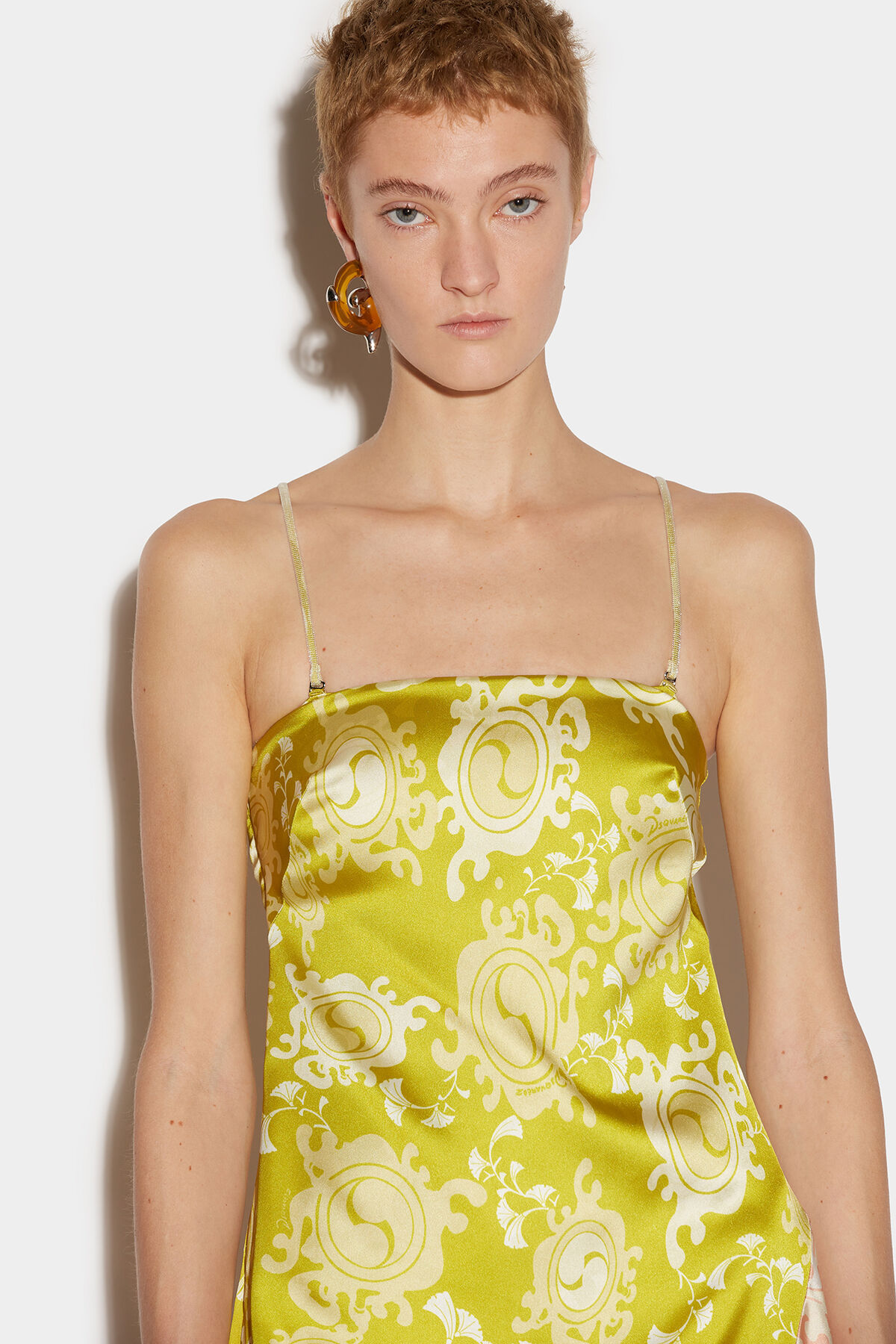 Dsquared2 Woman Mini Dress Light Green Size 8 Polyester In Nude