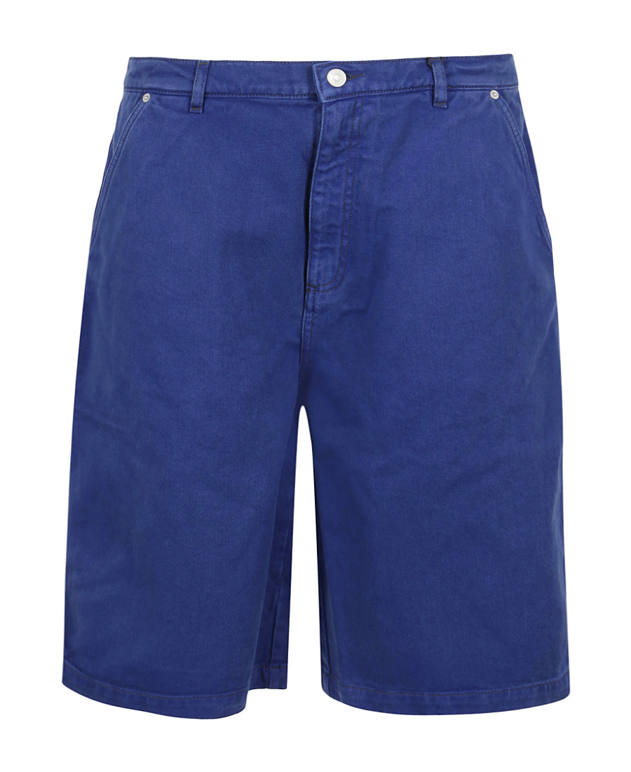 Kenzo Logo-patch Denim Bermuda Shorts In Blue