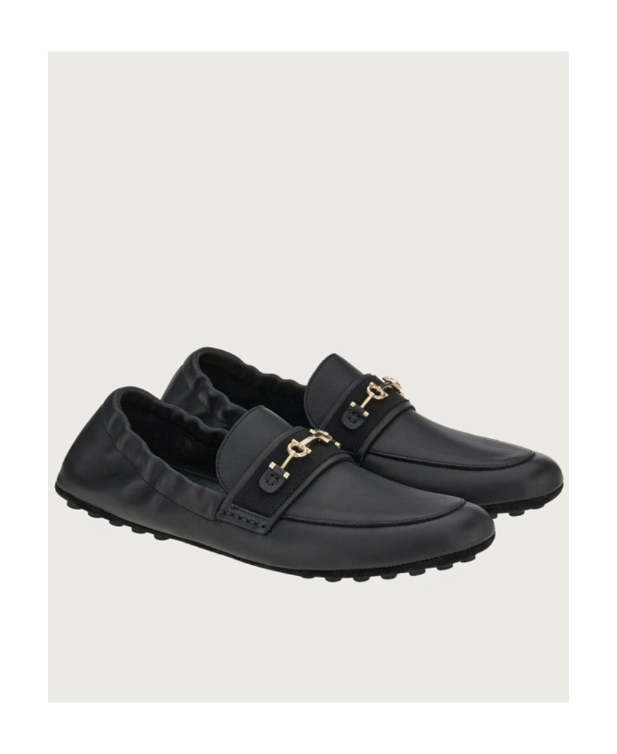 Ferragamo Nomadic Stories Leather Loafers In Black