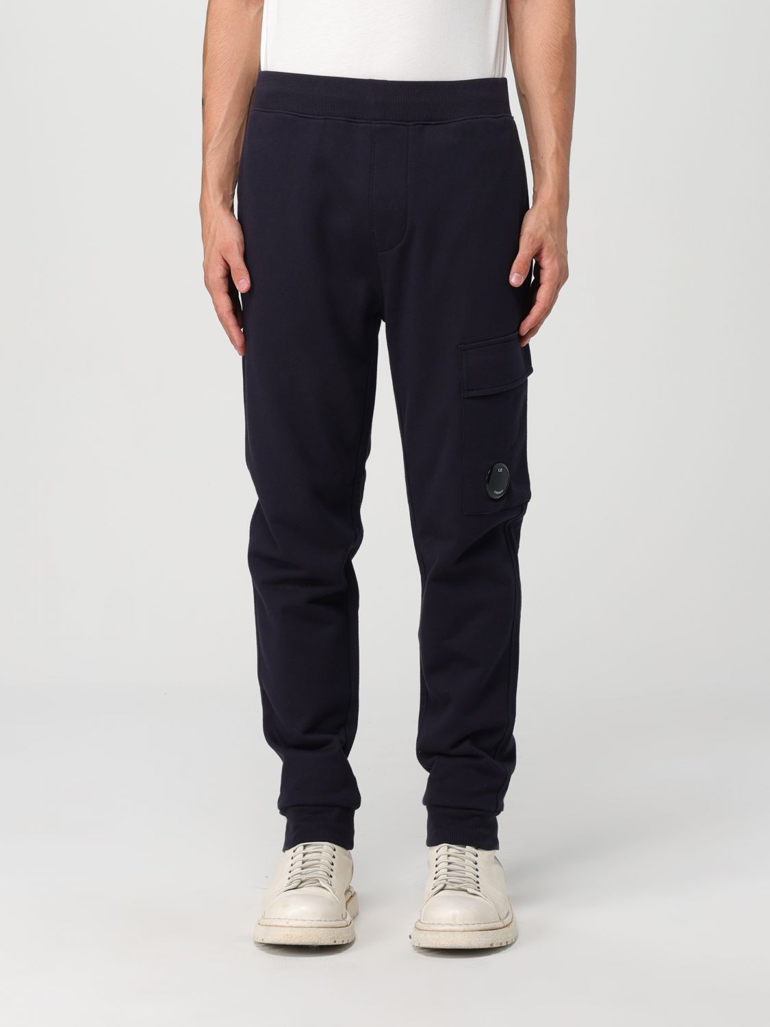 C.p. Company Cargo Pants With Elasticated Waistband And Lens Detail In Black