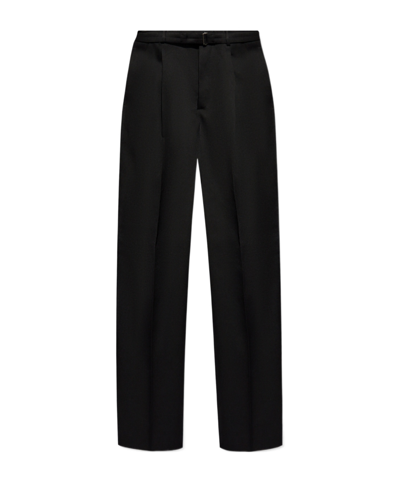Lanvin Belted Straight Trousers In Black