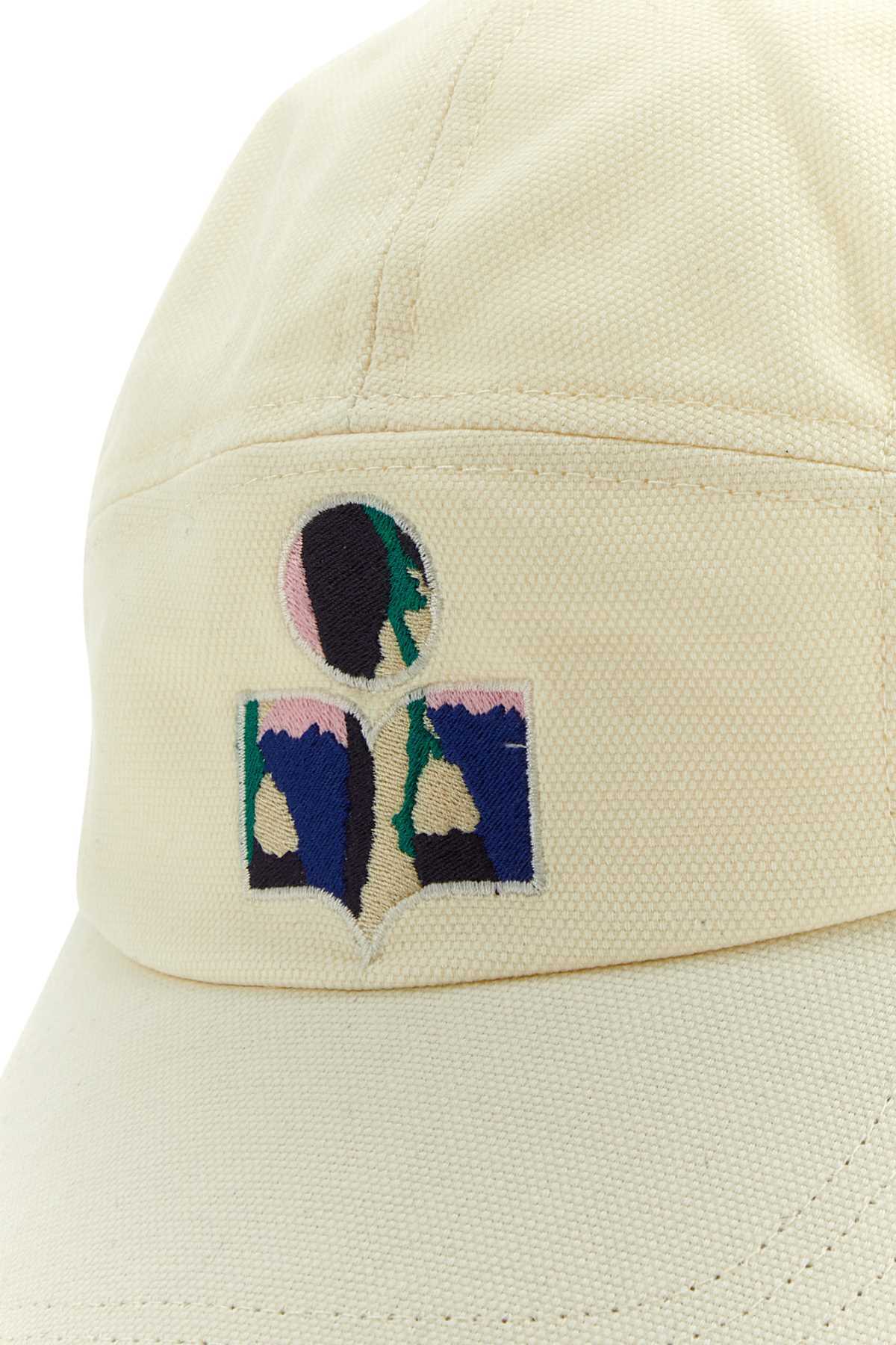 Isabel Marant Ivory Cotton Tedji Baseball Cap In White