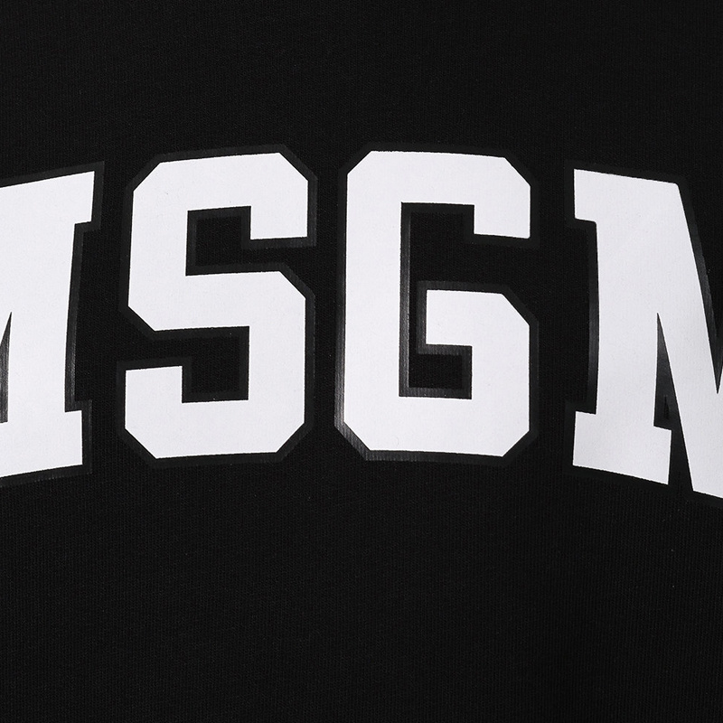 Msgm Printed Logo Sweater In Black